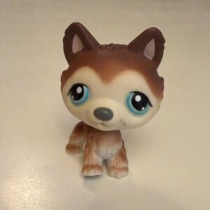Littlest Pet Shop (LPS) Brown and White Husky Figure #68